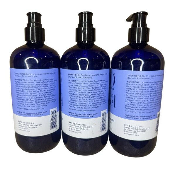 Lot Of 3 EO Shower Essential Oils Gel French Lavender Be Relaxed 16 fl oz - Picture 2 of 3